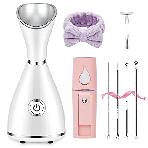 Facial Steamer for Face, Face Steamer for Facial Deep Cleaning, Face Steamer Nano Mister Set for Sinuses, Unclogs Pores, Home SPA, Skin Care