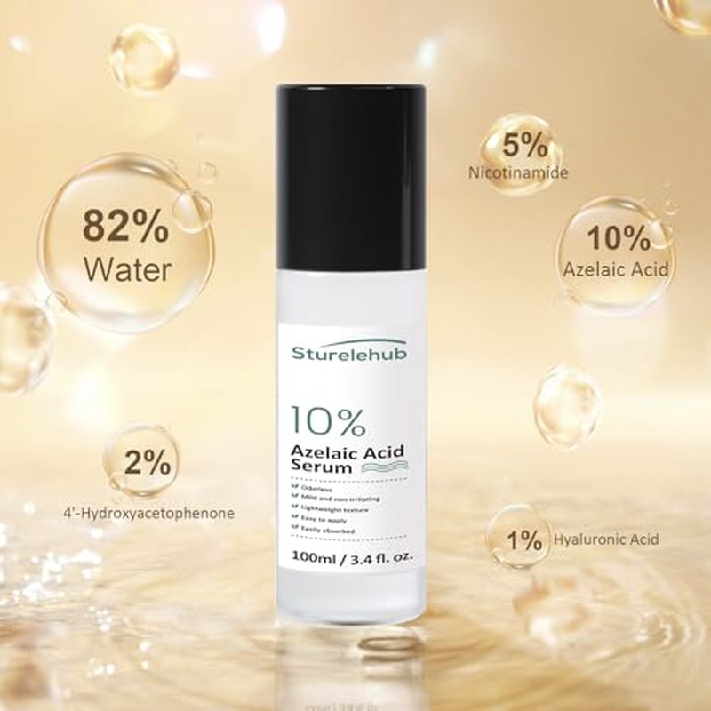 Azelaic Acid 10% Serum, 3.4 fl. oz. / 100ml, Azelaic-Acid-Serum For Reducing Facial Redness And Face
