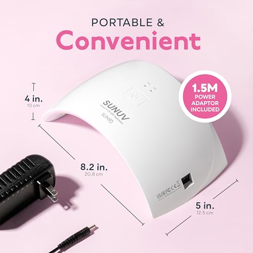 SUNUV UV LED Nail Lamp, Nail Dryer for Gel Polish UV Light for Nails with Sensor 2 Timers SUN9C Pink Gift for Women Girls