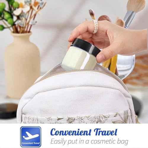 24 Pack 1 oz Round Clear Glass Cosmetic Jars with Inner Liners and Black Lids, Travel Glass Jars, Cosmetic Containers for Lip Balms, Powders, Makeup, Cream, Eyeshadow, Slime, Paint