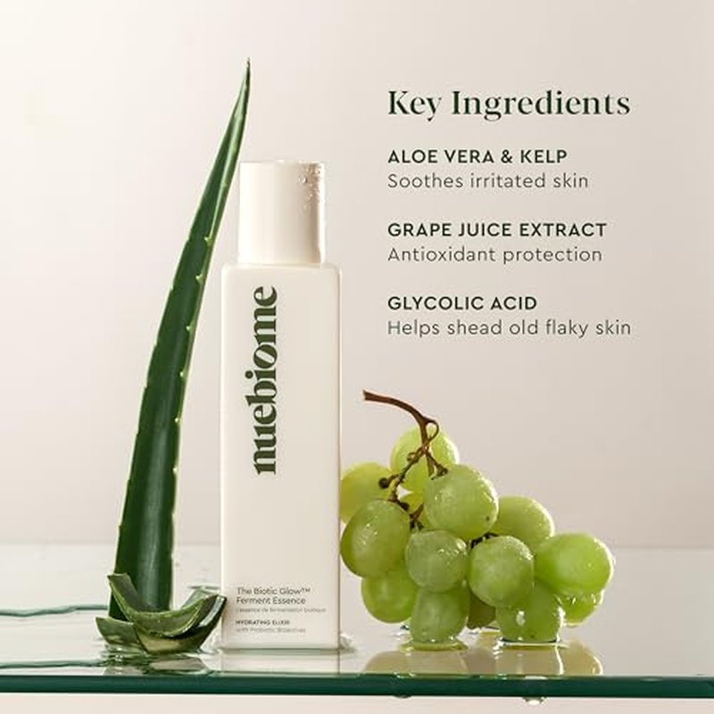 The Biotic Glow Ferment Essence, Alcohol-Free Face Essence, Gentle Exfoliant for Blackheads, Enlarged Pores, Wrinkles & Fine Lines; 128 mL