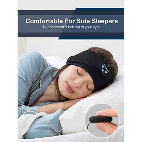 Lullaband Bluetooth Sleep Headphones Headband, Non-Slip Soft Stretchy Wireless Bluetooth Earphones with 10-Hour Battery Speakers for Sleep Travel Sports Yoga Meditation Running and Housework