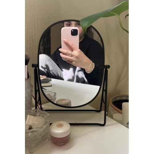 JOYOEIKON Classic Dual Sided 5X and 1X Magnifying Makeup Mirror and Tabletop Standing 360¡Æ Rotation Vanity Mirror,Desktop Cosmetic Mirror (Chrome)