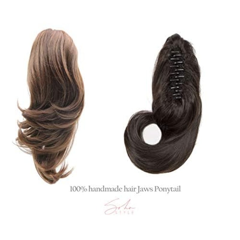 Soho Style Susan S03-16 inch Futura Jaw Clip in Claw Ponytail Extension Drawstring Hairpiece, Strawberry Blonde