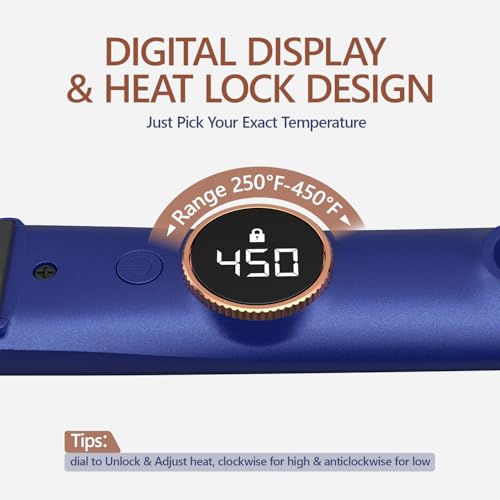 Titanium Flat Iron Hair Straightener | MIRACOMB Professional Straightening Iron Styler with Infrared Light for Straight and Smooth Styles|1" Premium 2 in 1 Styling Tool with Digital Heat Settings