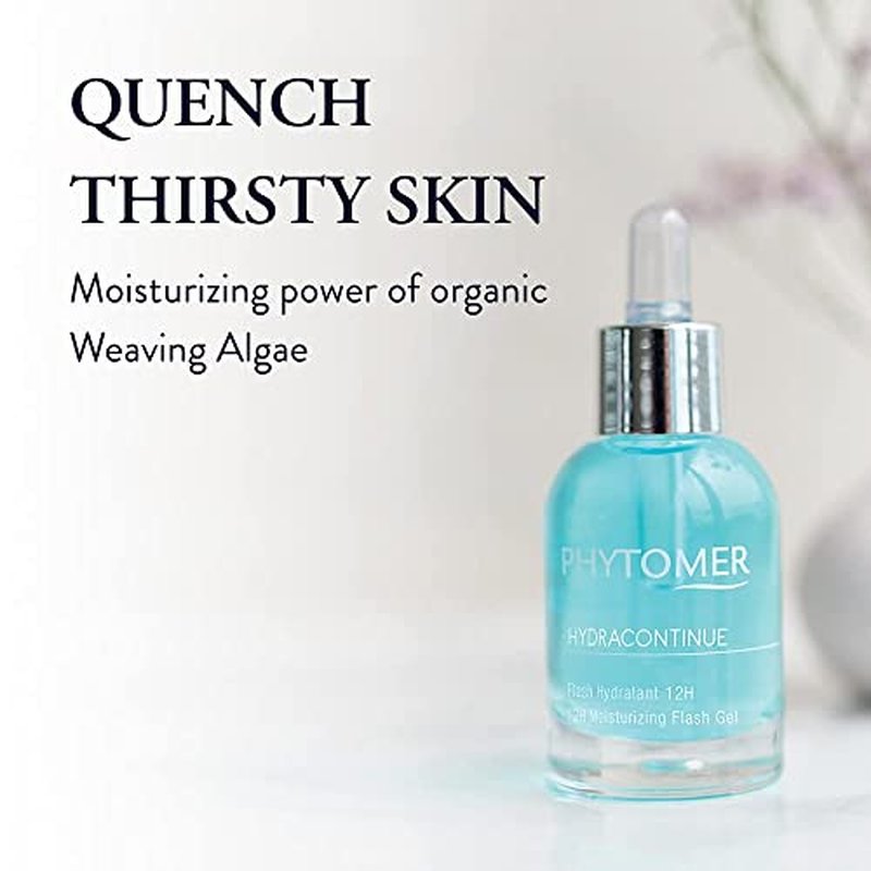 Phytomer HYDRACONTINUE Face Moisturizing Gel | 12 hour Skin Hydrating Gel | Immediate & Long Lasting Hydration | Refreshing, Restoring Face Moisturizer for Dry Skin | 30ml
