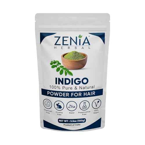 Zenia Indigo Powder (Indigofera Tinctoria) | Hair/Beard Dye Color 3.5oz (100g) | 100% Pure & Natural | No Preservatives
