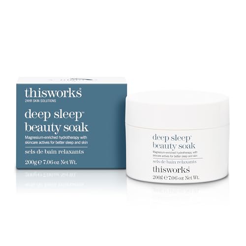 This Works Deep Sleep Beauty Bath Soak 200g - Luxury Bath Salts with Muscle Soothing Minerals Magnesium and Zinc, with Vitamin E for Brighter Skin