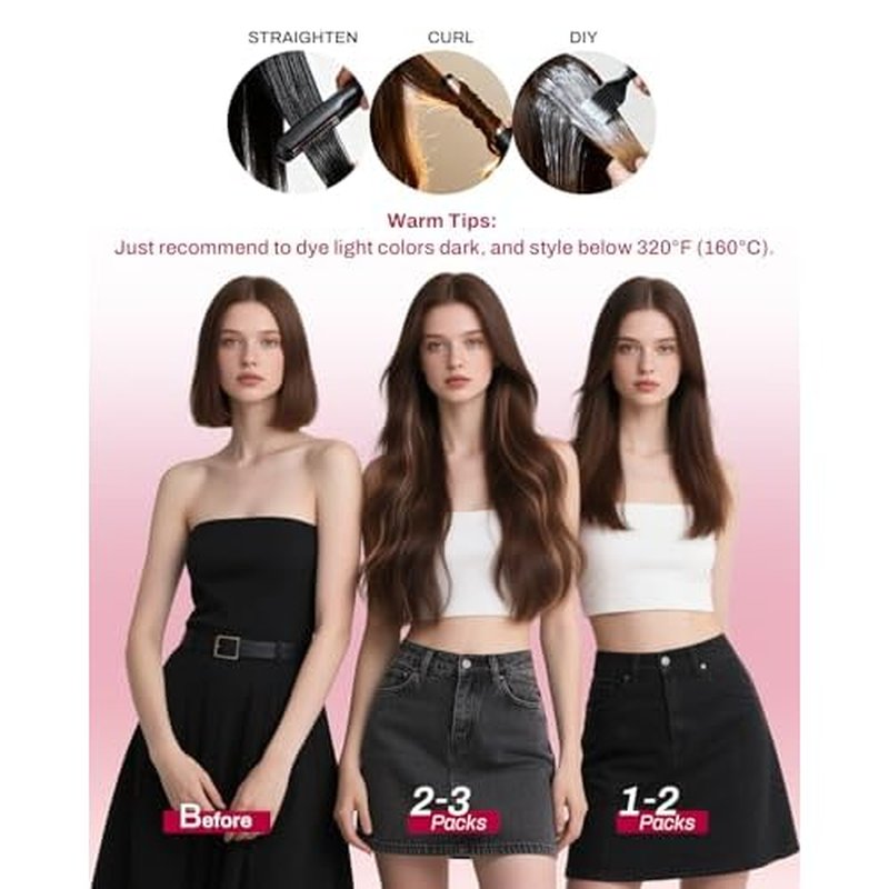 Moresoo Clip in Hair Extensions for Black Women Remy Double Weft Human Hair Clip in Extensions Jet Black #1 7Pieces 120G 24inch