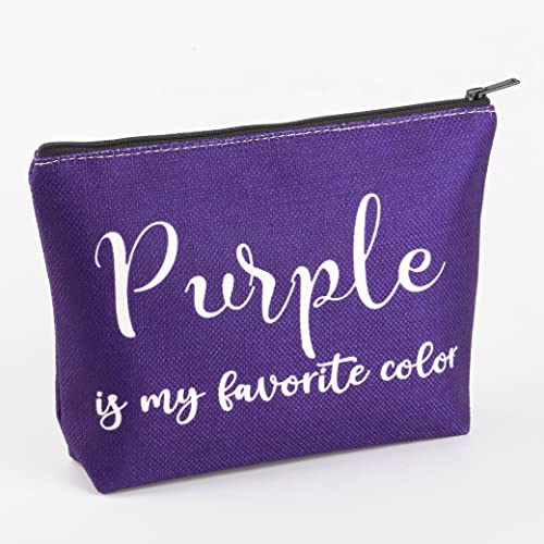 BWKTOP Purple Cosmetic Makeup Bag - Zipper Pouch For Purple Enthusiasts