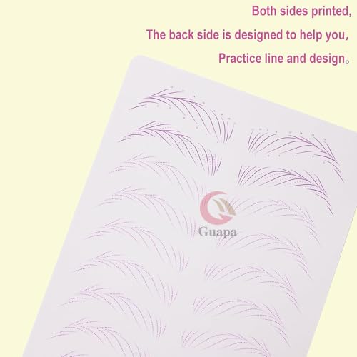 3pcs Microblading Nano Hair Stroke Practice Skin Practice Skin Soft Silicone White Tattoo Practice Skin Pre-printed Double Sides Designs Training Pads for Tattoo Practice (Hairstrokes Purple Outlines)