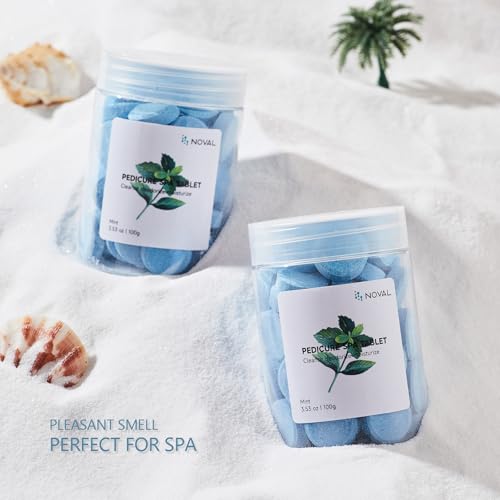 NOVAL Pedicure Supplies Spa Tablets Foot Bath Foot Soak for Softening Skin Care, 100g (Mint)