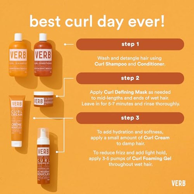 VERB Curl Shampoo + Conditioner Duo - Cleanse and Smooth - Frizz Control + Definition- Vegan, No Parabens or Harmful Sulfates