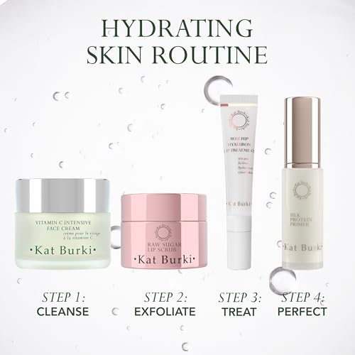 Kat Burki Rose Hip Seed Lip Treatment with Hyaluronic Acid & Retinol, Glossy Moisturizing Balm Reduces the Appearance of Fine Lines, Plumps & Hydrates, 0.5 Fl Oz