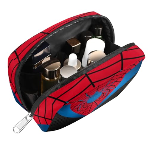 Kids Toiletry Bag for Boys, Cute Small Red Spider Web Wash Bag for Teens Waterproof Cosmetic Weekender Bag Toddler Traveling Toiletries