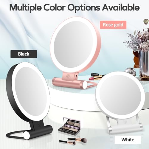 B Beauty Planet Magnifying Mirror with Light 30X, Double-Sided 1X/ 30X Magnifying Makeup Mirror with Tweezer, 2000mAh 3 Colour Modes with Adjustable Brightness,Foldable Travel Mirror(9" L x 7" W)
