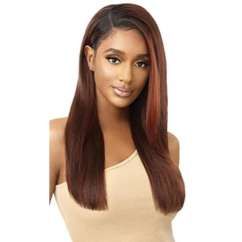 Outre 100% Human Hair Blend 13X6 Hand-Tied 360 Lace Frontal Wig - MARISA (Color:DRFF2/VANICHO)