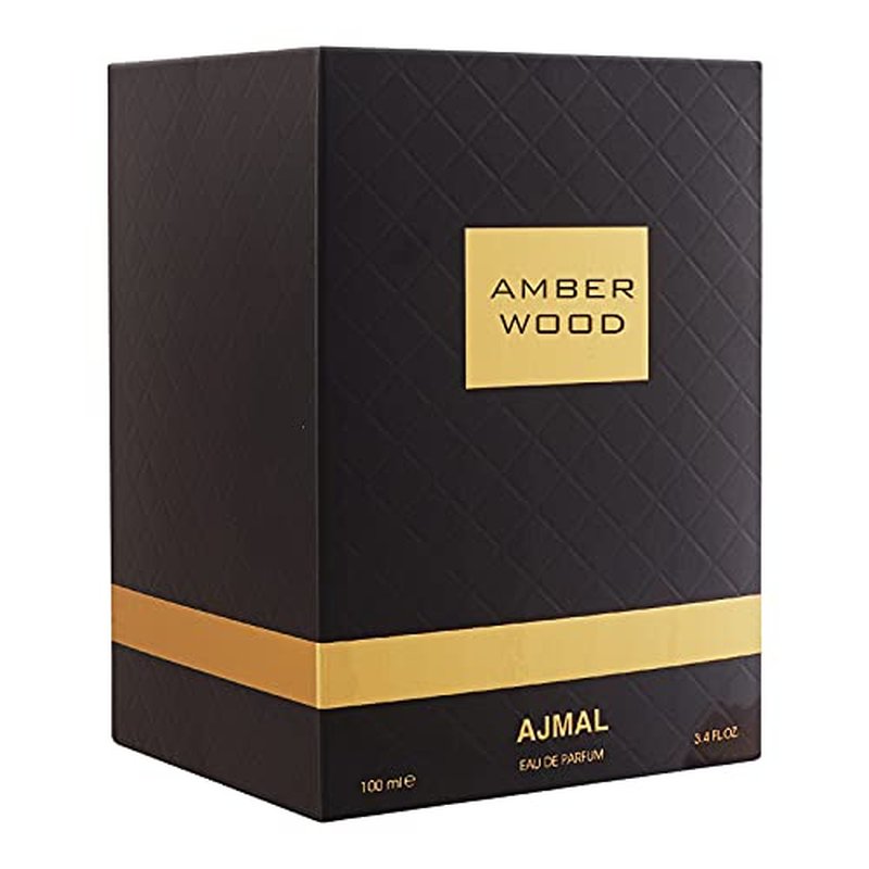 Ajmal Amber Wood Eau De Parfum, 3.4 Ounce / 100 ML For Men & Women - Long Lasting Ambery Woody - Made in Dubai