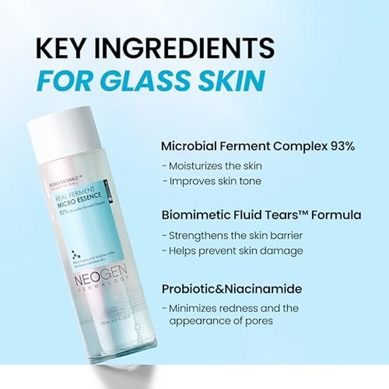 NEOGEN DERMALOGY Real Ferment Micro Collection - with Naturally Fermented ingredients (Rice) & Hyaluronic Acid for Hydrated, Brightened and Healthy skin