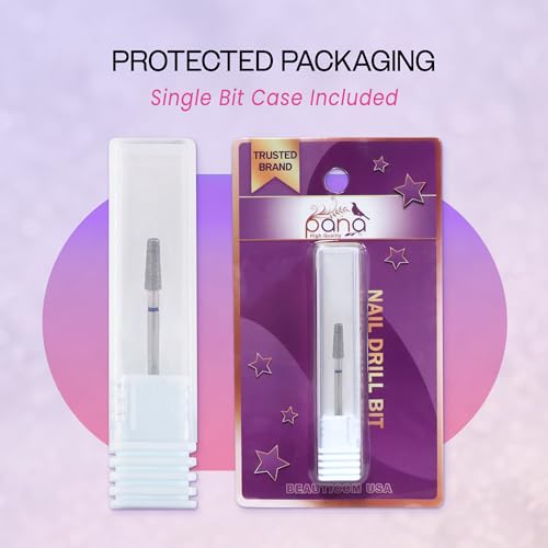 PANA 3/32" Diamond Carbide Cone Bit- Style 13, Medium Grit - Professional Cuticle Nail Drill Bits for Acrylic Gel Nails Dry Manicure Pedicure Shape Remove Tools