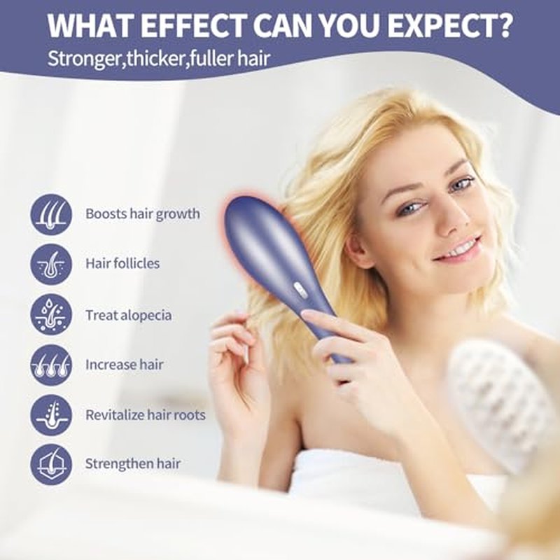 Laser Therapy Hair Growth Comb,Laser Hair Growth Device Electric Scalp Massager, Promote in Women and Men