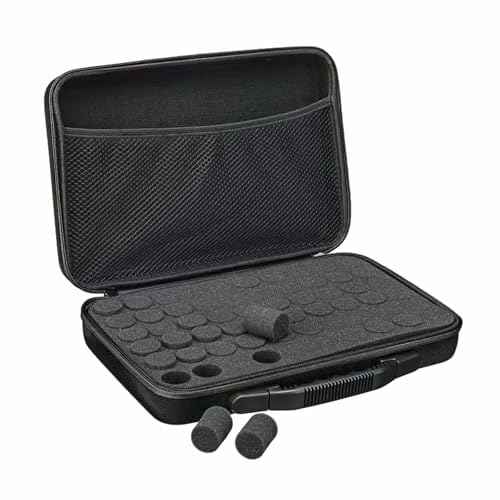 Essential Oil Storage Organizer,60 Bottle EVA Essential Oil Case Essential Oils Box,Essential Oil Storage Carrying Case Holds 5ml- 15ml For Doterra & Young Living,Come with Labels & Bottle (Black)