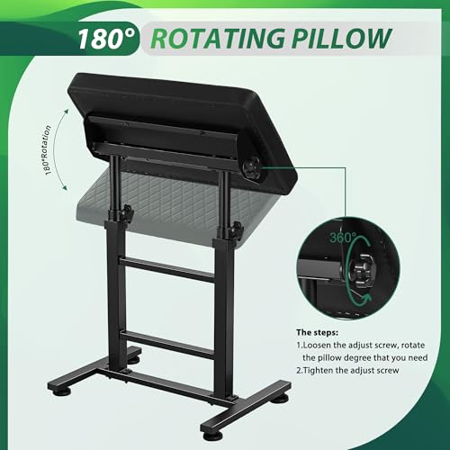 POARMEEY XXL Tattoo Armrest Stand Adjustable Height Tattoo Arm Rest Heavy Duty Tattoo Supplies Black Grid Design