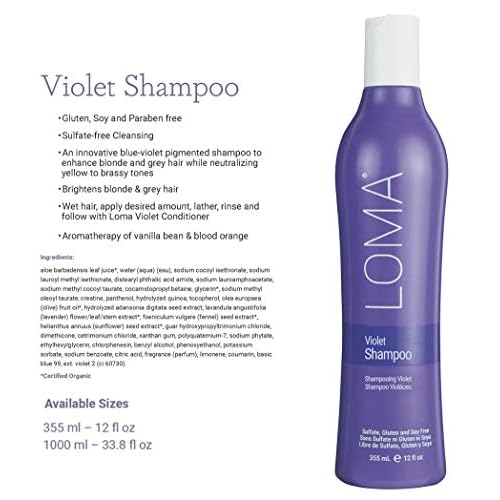 LOMA Violet Shampoo and Violet Conditioner (DUO PACK) 12 Sulfate, Gluten and Paraben Free