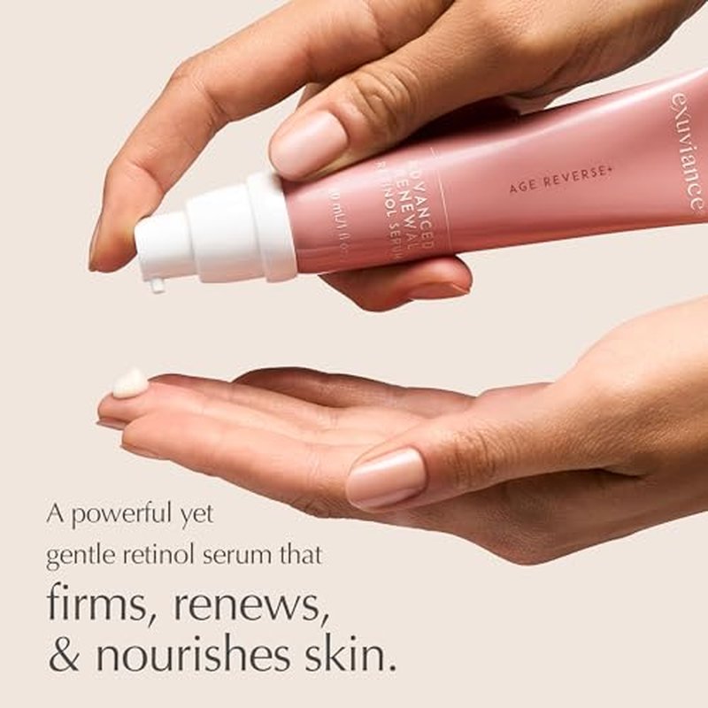 EXUVIANCE AGE REVERSE+ Advanced Renewal Retinol Overnight Serum Anti-Aging Wrinkle Reducer with 0.3% Pure Retinol, Niacinamide, NeoGlucosamine, Hyaluronic Acid, & Centella Asiatica, 30ml/1 fl oz