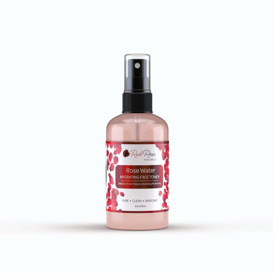 Red Rose Naturals Rosewater Toner, 100% Natural Hydrating Rose Water for Hair and Face, Gentle Formula, Suitable Sensitive Skin, Alcohol Free 4 oz. Spray Bottle