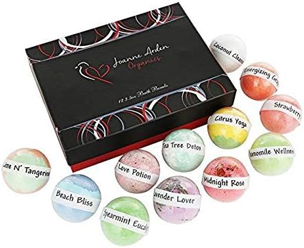 Bath Bombs Gift Set - 12 Handmade Shea Butter & Essential Oil Fizzy Bath Bombs | Perfect for Mom & Wife