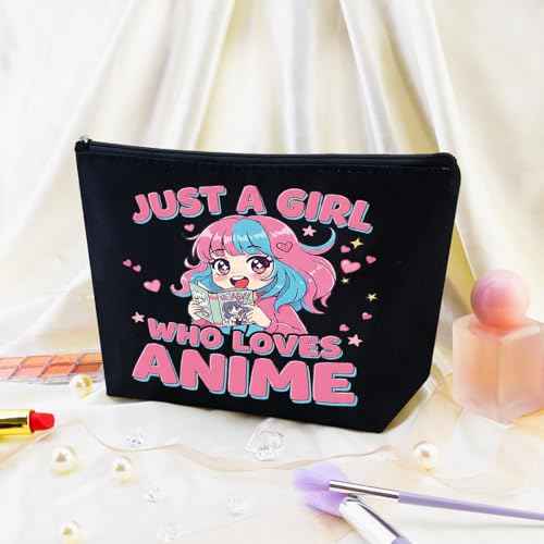 Anime Gifts for Women Anime Lover Gifts for Women Friend Sister Animes Fans Makeup Bag Cosmetic Pouch with Zipper Travel Toiletry Makeup Organizer Kawaii Animes Merch Stuff Accessories