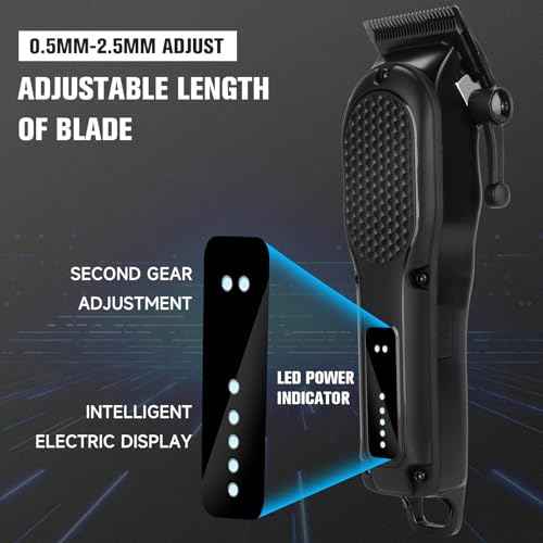 Men's Hair Clippers for Professional Hair Trimmer Cordless Rechargeable Powerful Beard Trimmer Hair Cutting Grooming Tool