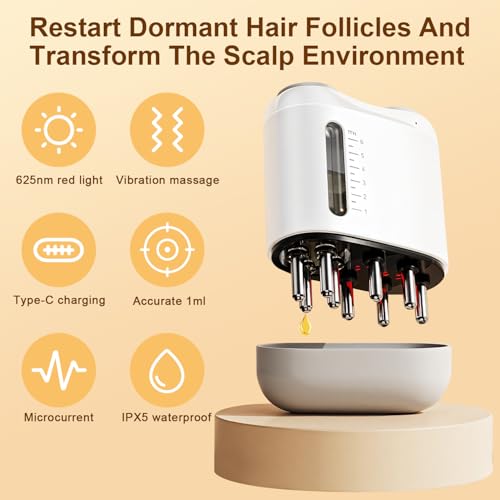 2 in 1 Electric Scalp Massager and Hair Oil Applicator, Hair Massager Scalp Applicator Brush for Hair Growth, Advanced Scalp Care Brush for Hair Oiling