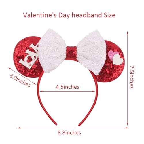 YOWOCAL Love Sequin Mouse Ear Hair Hoops