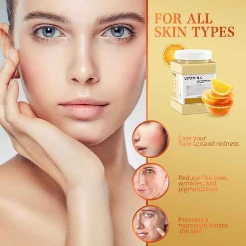 Jelly Mask for Facials Professional,Vitamin C Jelly Face Mask,Brightening & Hydrating Mask, Nourishing & Tightening, Anti-Aging & Acne Treatment, Face Skin Care Bowl Set DIY Spa 23 Fl Oz