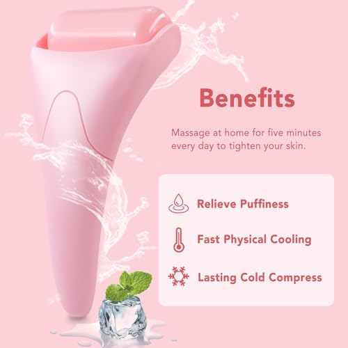huefull Ice Roller for Face Women, Skin Care Set & Ice Face Roller£¬Self Care Gifts for Women,Reduces Puffiness and Wrinkle, Facial Massager Tool & Spa Pink Gifts