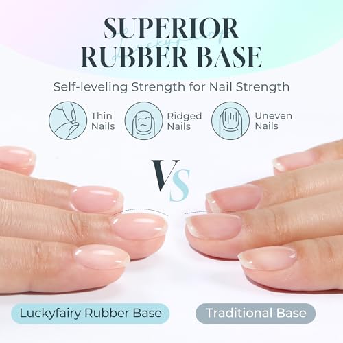 Gel Base and Top Coat Set: 15ml Rubber Base Coat, No Wipe Glassy Top Coat Gel Nail Polish, Acid-free Soak Off Combination for Nail Strengthener, Long Lasting Manicure DIY at Home Lamp Cure