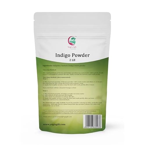 Indigo Powder for Hair 2 LB | Ideal for Black and Dark Hair | Indigofera Tinctoria | Black Henna | Natural Hair color | By Yogi's Gift¢ç