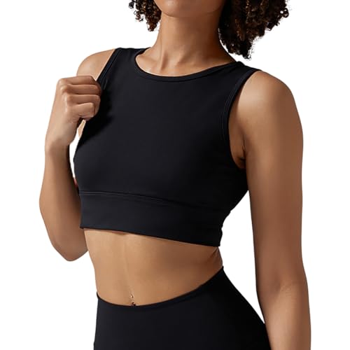 TAVI NOIR Agility Sports Bras for Women – Padded Workout Sports Bra for Gym, Training & Everyday Support,Ebony, Large