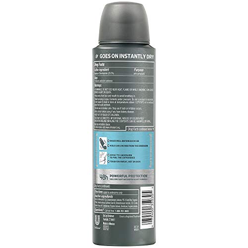 Dove Men + Care Dry Spray Antiperspirant, Clean Comfort 3.8 oz (Pack of 3)