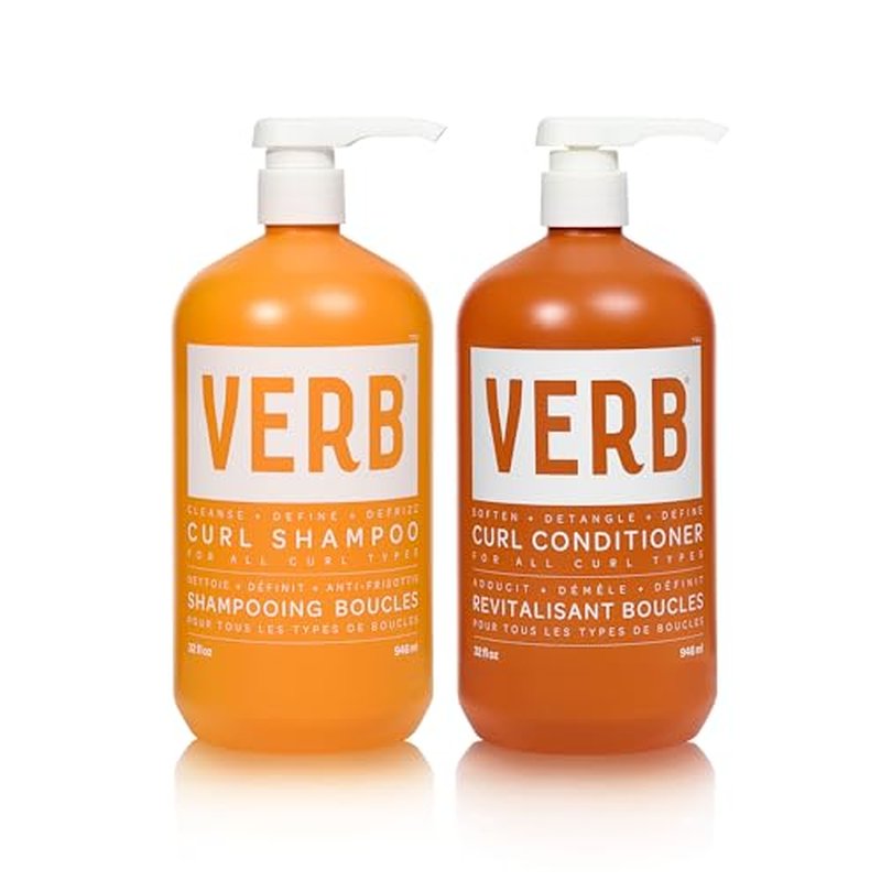 VERB Curl Shampoo + Conditioner Duo - Cleanse and Smooth - Frizz Control + Definition- Vegan, No Parabens or Harmful Sulfates
