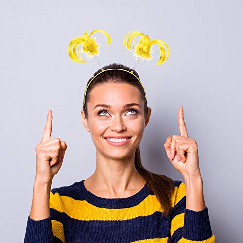 3 Pieces Ponytails Headbopper Faux Feather Ponytails Headband Halloween Costume Headwear Accessory