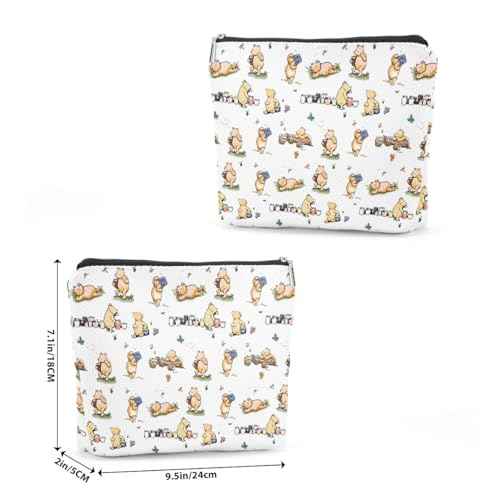Cartoon Bear Inspirational Cute Makeup Bag Bear Inspired by Classic Gifts Pooh Bear Travel Pouch Cosmetic bag for Pooh Loving Women for birthday Party Favors Gift Zipper Toiletry Bag 03