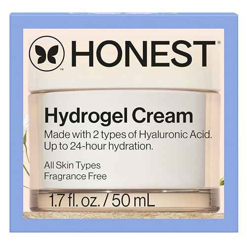 Honest Beauty Hydrogel Cream with Hyaluronic Acid | Lightweight, Moisturizing Water Cream | Gentle for Sensitive Skin, Fragrance Free, Vegan | 1.7 fl oz