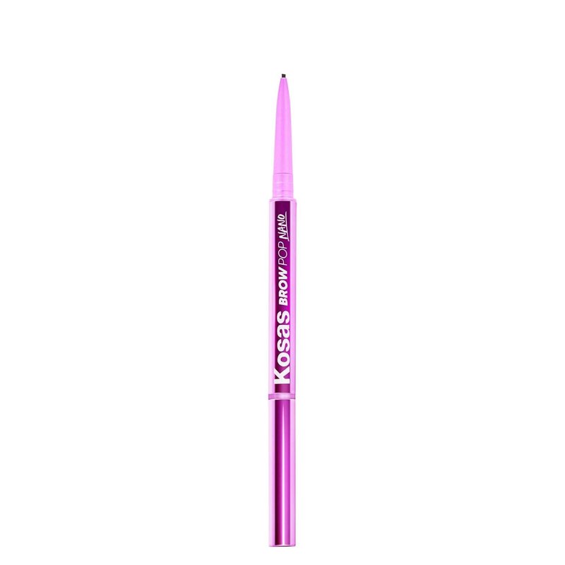 Kosas Brow Pop Nano Eyebrow Pencil – Ultra-Fine 1mm Micro Brow Pencil with Spoolie, Medium Brown