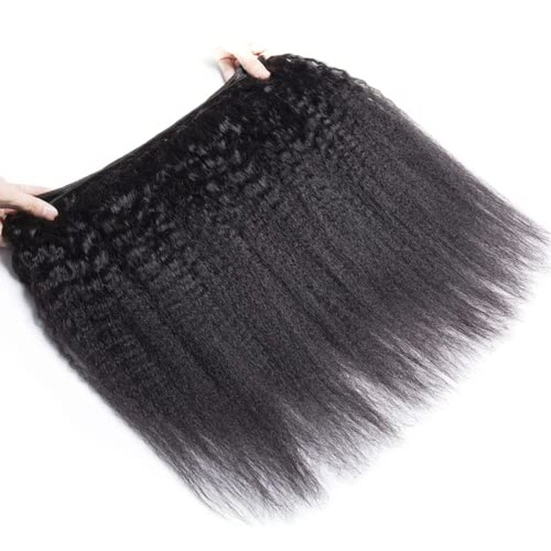 30 30 30 Inch Yaki Straight Bundles Human Hair Natural Black Color Kinky Straight Bundles Unprocessed Brazilian Virgin Hair Extensions