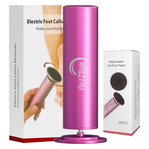 Electric Foot Callus Remover - Electric Callus Remover for Feet,Adjustable Speed Foot Scrubber with 60 Pcs Sandpaper Discs,Professional Pedicure Tool for Dead Skin and Calluses - Matte Purple