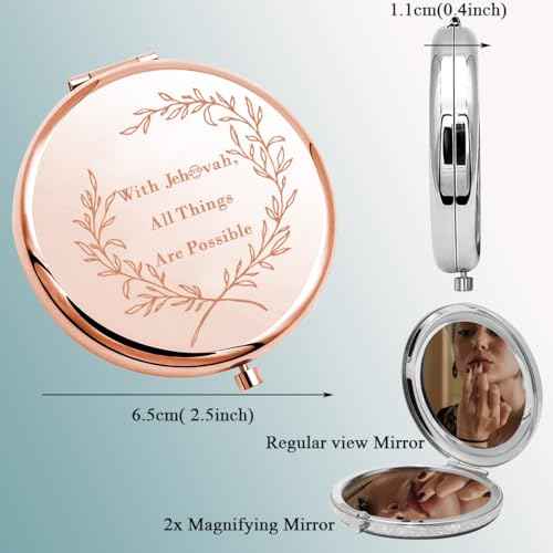 MAOFAED Bible Verse Gift, Bible Quote, Compact Mirror for Women, Christian Gift, Travel Mirror, Pocket Mirror