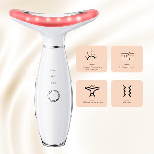 Neck Face Massager, Portable Facial Massager, 3 Modes Face Sculpting Tool, Face Massager Tool for Skin Care, (White)